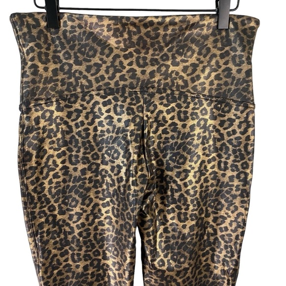 SPANX Faux Leather Leopard Shine Leggings 1X Shapewear Animal Print Mobwife NWT - Picture 5 of 11